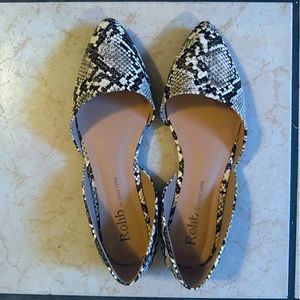 ROHB by Joyce Azria Snake print pointed toe flats